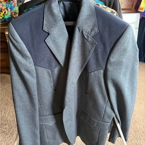Two-Tone Blue & Navy Men's Sport Coat Blazer